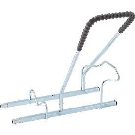 Mottez Fahrradständer für 2 Fahrräder, Verlängerungsmodul, verzinkter Stahl, Bügel mit Gummi, B 760 x T 670 x H 740 mm