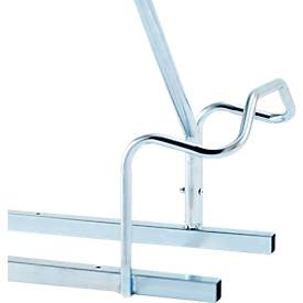 Mottez Fahrradständer für 2 Fahrräder, Verlängerungsmodul, verzinkter Stahl, Bügel mit Gummi, B 760 x T 670 x H 740 mm