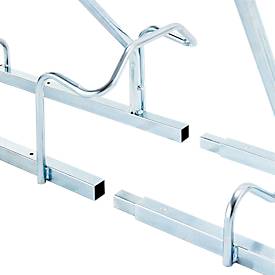 Mottez Fahrradständer für 2 Fahrräder, Verlängerungsmodul, verzinkter Stahl, Bügel mit Gummi, B 760 x T 670 x H 740 mm