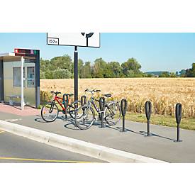 MOTTEZ Fahrradständer mit Gummiring, L 260 × B 160 × H 800 mm, für 2 Fahrräder, gummierter Ring, anthrazit