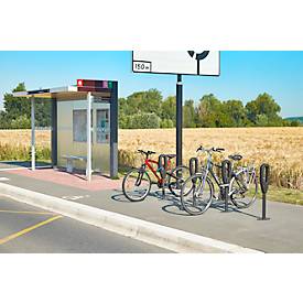 MOTTEZ Fahrradständer mit Gummiring, L 260 × B 160 × H 800 mm, für 2 Fahrräder, gummierter Ring, anthrazit