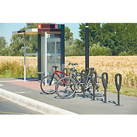 MOTTEZ Fahrradständer mit Gummiring, L 260 × B 160 × H 800 mm, für 2 Fahrräder, gummierter Ring, anthrazit