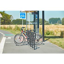 MOTTEZ Fahrradständer mit Gummiring, L 260 × B 160 × H 800 mm, für 2 Fahrräder, gummierter Ring, anthrazit