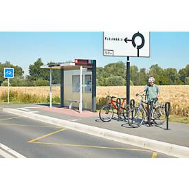 MOTTEZ Fahrradständer mit Gummiring, L 260 × B 160 × H 800 mm, für 2 Fahrräder, gummierter Ring, anthrazit