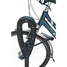 MOTTEZ Fahrradständer mit Gummiring, L 260 × B 160 × H 800 mm, für 2 Fahrräder, gummierter Ring, anthrazit