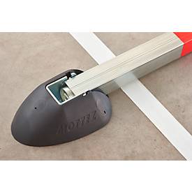 Mottez Parkplatzabsperrung, mit Sockel, europ. Zylinderschloss, H 600 x B 50 mm, verzink. Stahlrohr