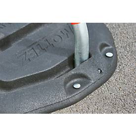Mottez Parkplatzbügel mit Gummisockel, europ. Zylinderschloss, B 680 x T 720 x H 400 mm