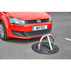 Mottez Parkplatzbügel mit Gummisockel, europ. Zylinderschloss, B 680 x T 720 x H 400 mm