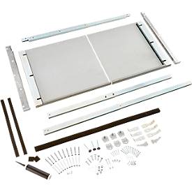 Mottez waterkering voor deuren, modulair, verstelbaar en verwijderbaar, incl. bevestigingsmateriaal, B 60 x D 750 x H 715 mm, staal en schuim, wit