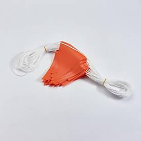 Mottez Wimpelkette 30 m, 45 Wimpel 16x17 cm, wasserfest & wetterbeständig, PE-Seil Ø 4 mm, für Event/Baustelle/Parkplatz
