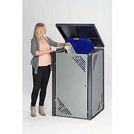 Müllbehälterschrank MBS 1, Stahlblech beschichtet, mit Klappdeckel, für 120 l und 240 l Müllbehälter, erweiterbar