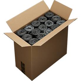 Müllbeutel Wildplastic® WILDBAG, Volumen 120 l, Stärke 35 µm, zu 100 % recycelbar, Recycling-LDPE, transparent, 15 Rollen à 10 Beutel