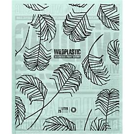Müllbeutel Wildplastic® WILDBAG, Volumen 25 l, Stärke 25 µm, B 520 x H 550 mm, zu 100 % recycelbar, Recycling-LDPE, transparent, 15 Rollen à 15 Beutel