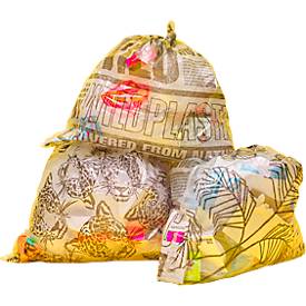 Müllbeutel Wildplastic® WILDBAG, Volumen 35 l, Stärke 25 µm, B 750 x H 570 mm, zu 100 % recycelbar, Recycling-LDPE, transparent, 15 Rollen à 12 Beutel