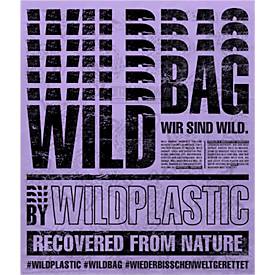 Müllbeutel Wildplastic® WILDBAG, Volumen 60 l, Stärke 30 µm, B 660 x H 840 mm, zu 100 % recycelbar, Recycling-LDPE, transparent, 15 Rollen à 10 Beutel