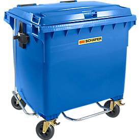 Müllcontainer MGB 1100 FDP, Kunststoff, 1100 l, blau