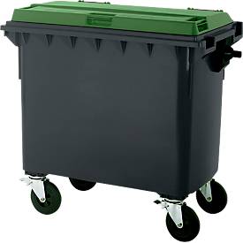 Müllcontainer MGB 660 FD - Polyethylen - B 1370 x T 780 x H 1220mm - 660L - schwarzgrün