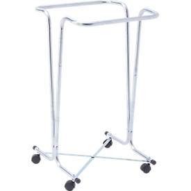 Müllsackträger Mottez, für Müllsäcke mit Volumen 100/110 l, fahrbar, B 450 x T 460 x H 790 mm, Stahlrohr verzinkt, verzinkt