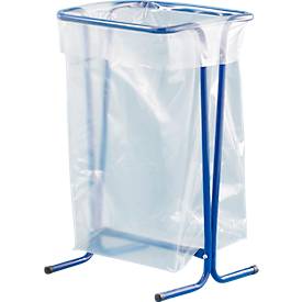 Müllsackträger Mottez, für Müllsäcke mit Volumen 100/110 l, stationär, B 450 x T 460 x H 750 mm, Stahlrohr lackiert, blau