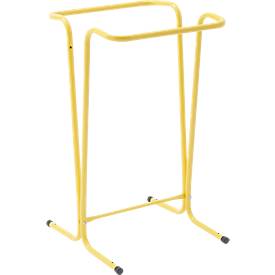 Müllsackträger Mottez, für Müllsäcke mit Volumen 100/110 l, stationär, B 450 x T 460 x H 750 mm, Stahlrohr lackiert, gelb