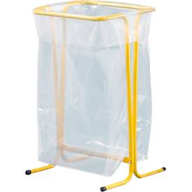 Müllsackträger Mottez, für Müllsäcke mit Volumen 100/110 l, stationär, B 450 x T 460 x H 750 mm, Stahlrohr lackiert, gelb