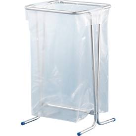 Müllsackträger Mottez, für Müllsäcke mit Volumen 100/110 l, stationär, B 450 x T 460 x H 750 mm, Stahlrohr verzinkt, verzinkt