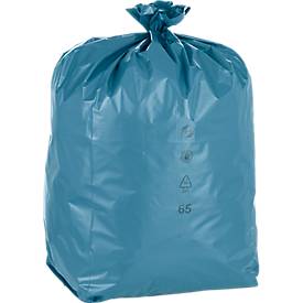 Müllsäcke Deiss Premium, für 120 l, durchstoß- & reißfest, Recycling-LDPE, 100 Stück, blau