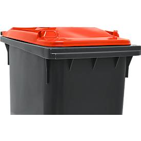 Mülltonne GMT, 360 l, fahrbar, schwarzrot