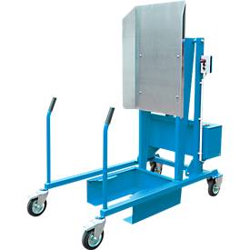 Mülltonnen-Kippstation MKS, für 120 & 240 l Tonnen, Ausschütthöhe 1480 mm, Kippwinkel 135°, bis 110 kg, Rollen, 12 V, RAL 5012