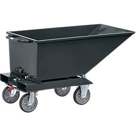 Muldenkipper 4701, 250 l, anthrazit RAL 7016, mit Ablasshahn und Sieb