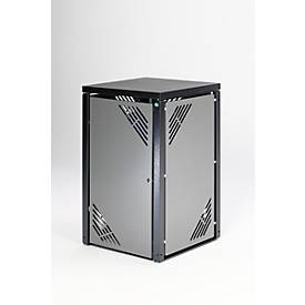 Müllbehälterschrank MBS, Stahlblech beschichtet/Edelstahl, für 120 l und 240 l Müllbehälter, erweiterbar