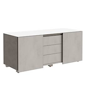 Multicontainer SOLUS PLAY, 3 Schübe, B 1350 x T 523 x H 583 mm, Ceramic grey