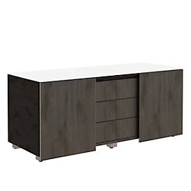 Multicontainer SOLUS PLAY, 3 Schübe, B 1350 x T 523 x H 583 mm, Mooreiche