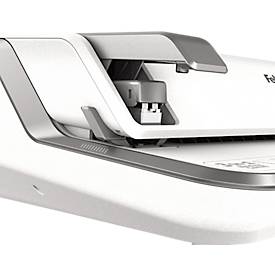 Multifunktions-Bindegerät Fellowes Lyra, binden/heften/lochen, bis DIN A4, B 423 x T 395 x H 153 mm, silber-weiß