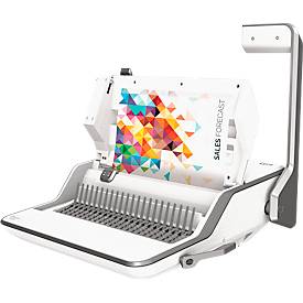 Multifunktions-Bindegerät Fellowes Lyra, binden/heften/lochen, bis DIN A4, B 423 x T 395 x H 153 mm, silber-weiß
