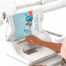 Multifunktions-Bindegerät Fellowes Lyra, binden/heften/lochen, bis DIN A4, B 423 x T 395 x H 153 mm, silber-weiß