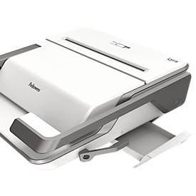 Multifunktions-Bindegerät Fellowes Lyra, binden/heften/lochen, bis DIN A4, B 423 x T 395 x H 153 mm, silber-weiß