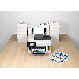 Multifunktionsdrucker Canon MAXIFY GX6050, 3-in-1, USB/LAN/WLAN, Auto Duplex/Mobildruck, bis A4, inkl. 4 Tintenflaschen