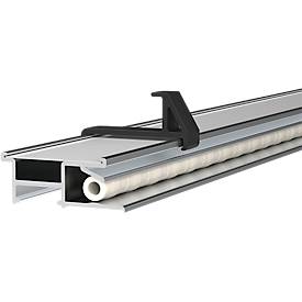 Multifunktionsklemmleiste MAULpro, inkl. 2 Multifunktionshaken, für Flipchartblöcke ab 11 mm Lochung, B 42 x T 15 x L 1000 mm, Aluminium