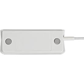 Multiladegerät brennenstuhl®estilo, für bis zu 5 Geräte, Schnellladefunktion, 1,5 m Textil-Kabel, 1x USB-C, 4x USB-Ladebuchse, Edelstahloberfläche, weiß