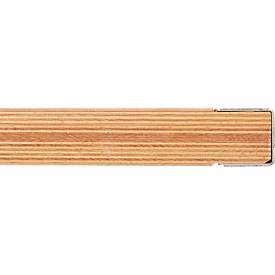 Multiplex-Arbeitsplatte, 40 mm stark, Gewindehülsen, Stahlkante, Buchenholz verl., farblos imprägniert, B 2000 x T 700 mm