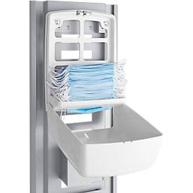 Mundschutz/Handtuchspender für modulare Hygienestation Basic, Sichtfenster, mit Adapter, B 280 x T 135 x H 365 mm