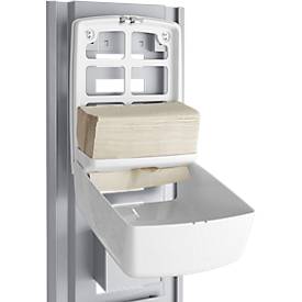 Mundschutz/Handtuchspender für modulare Hygienestation Basic, Sichtfenster, mit Adapter, B 280 x T 135 x H 365 mm