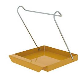 Munk Ablageschale, Aluminium, flexibel einhängbar, für Holz-Sprossen- und Stufen-Stehleitern, bis 10 kg , rapsgelb RAL 1021