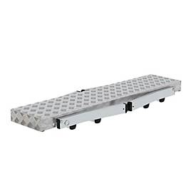 Munk Aluminium-Plattformleiter, klappbare Füße, geriffelte Sprossen, rutschfest, max. 150 kg, Sprossenabstand 280 mm, 1300 x 285 x 500 mm