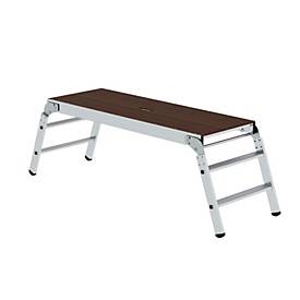 Munk Arbeitsplattform, Aluminium, B 1700 x T 600 mm, Schnellverschlüsse, 80 mm Stufen, bis 300 kg, rutschfest