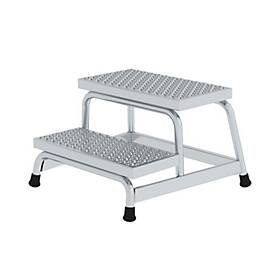 Munk Arbeitspodest, Aluminium, verschweißte Rohrkonstruktion, Stufen R 13, Trittfläche 550 x 300 mm, max. 150 kg, 2 Stufen 