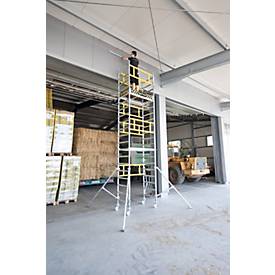 Munk FlexxTower Rollgerüst, Aluminium-Rundrohr, werkzeuglose Montage, klappbare Dreiecksausleger, GS-geprüft, Lastklasse 3, H 2,10 m