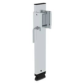 Munk Holmverlängerung für Leitern, höhenverstellbar bis 375 mm, passend für Holmhöhe 98 mm, inklusive Heftnieten, silber