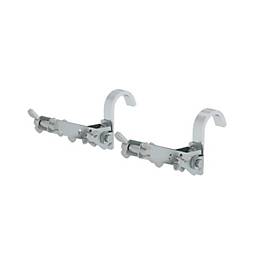 Munk Leiterkopfsicherung für Anlegeleitern, werkzeuglose Fixierung, stufenlos am Holm, bewegliche Haken, 2 Stück, Ø 50 mm